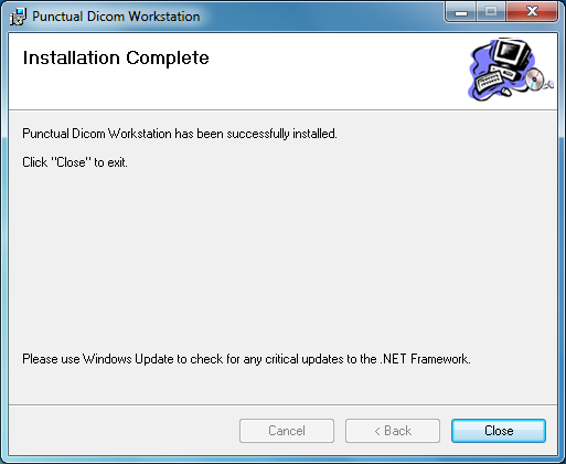 Installation complete page
