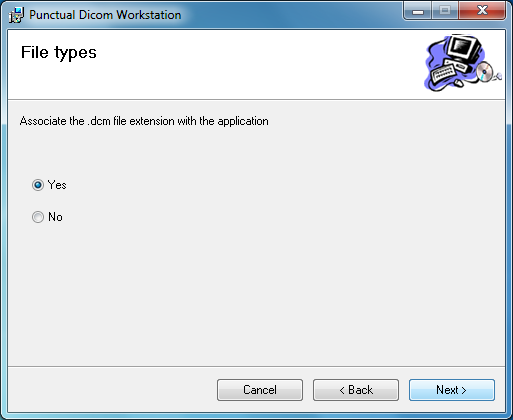 File extension association page